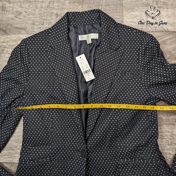 New York & Company One Button Polk-a-dot Blazer Size 6 - Picture 3 of 5